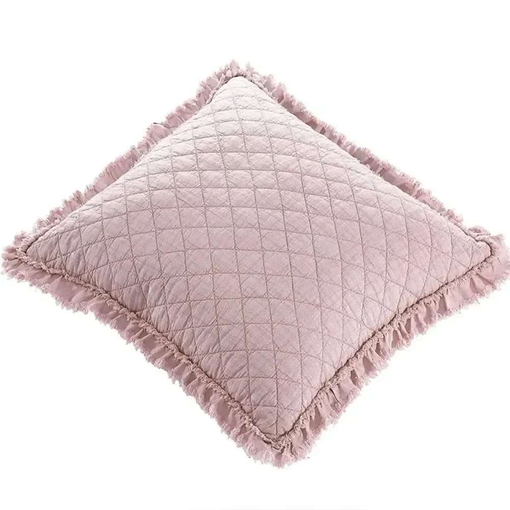Brielle Home Ravi Stone Washed Quilted Decorative Throw Pillow, 18